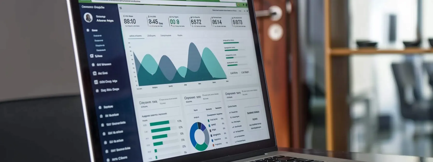 a sleek, modern office workspace features a high-tech computer screen displaying advanced technical seo analytics, with dynamic graphs and charts emphasizing site speed and performance metrics, illuminated by soft, professional lighting that enhances the contemporary atmosphere.