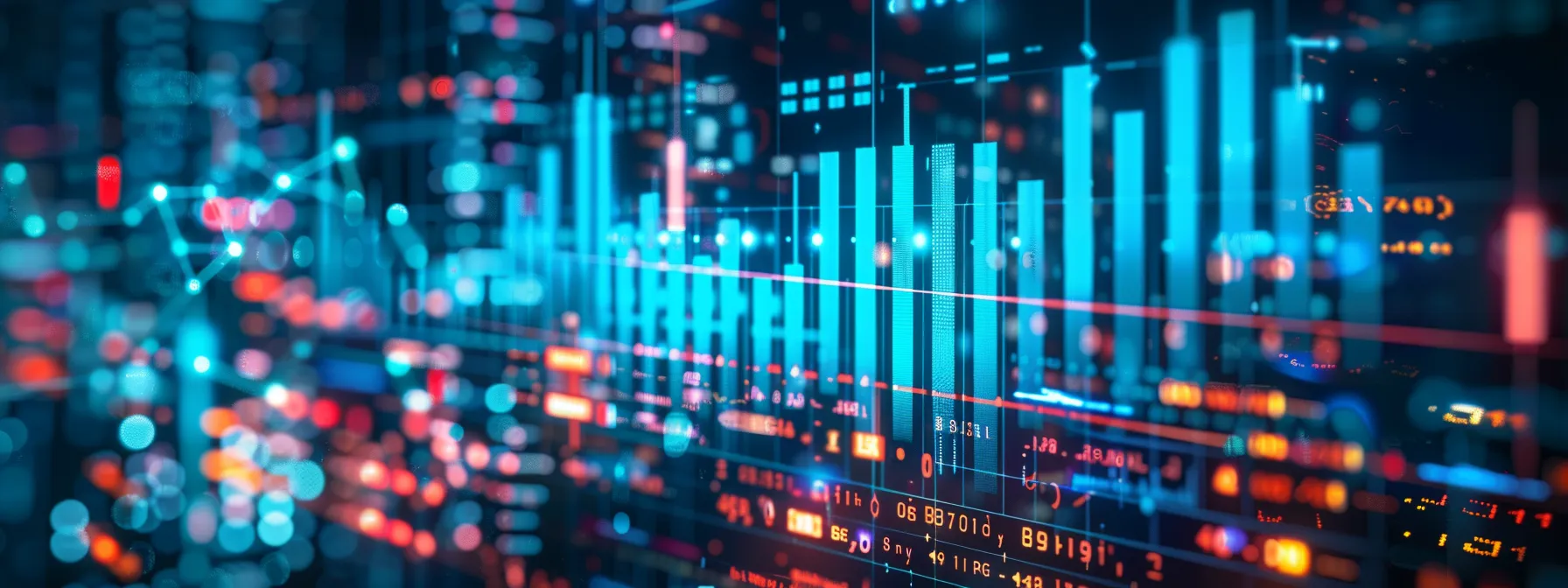 a modern, sleek office space features a high-tech digital display showcasing dynamic analytics graphs and ai-generated keyword trends, symbolizing the innovative integration of artificial intelligence in content optimization strategies.