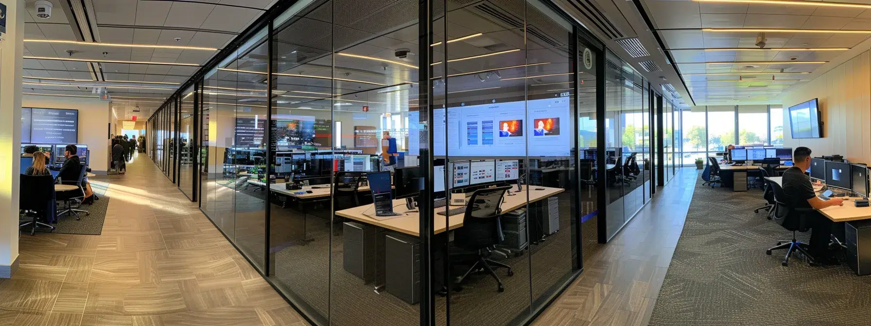 a sleek, modern office environment showcases two side-by-side digital screens: one displaying a dynamic ai ranking algorithm in action, radiating efficiency and data flow, while the other highlights the static limitations of traditional search methods, emphasizing the stark contrast in speed and adaptability between the two technologies.